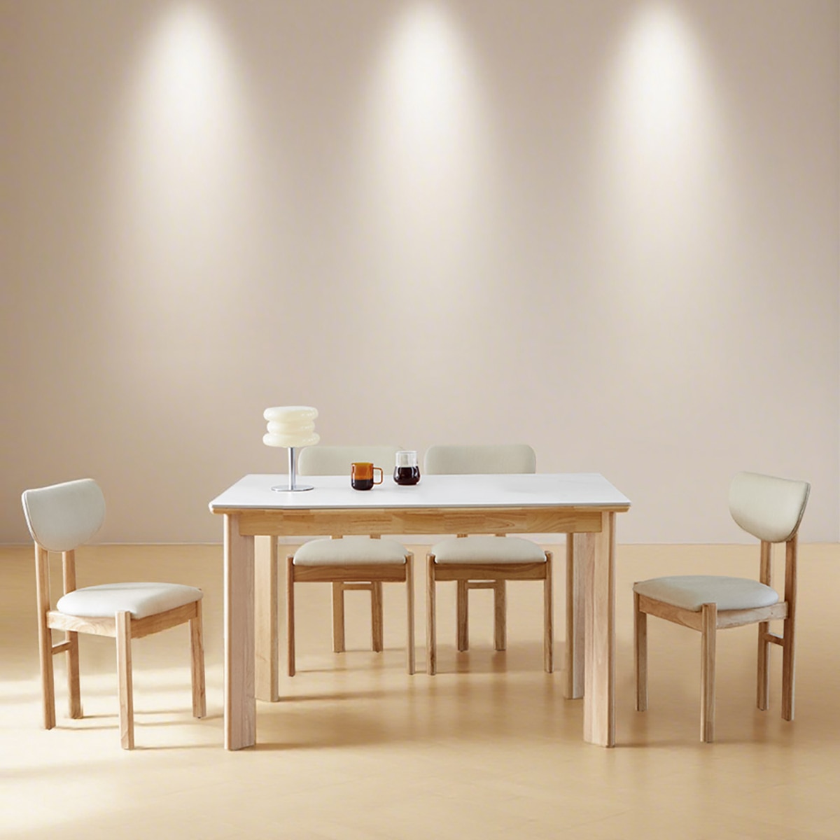 헤이지 세라믹 식탁 세트 4인 헤이지 세라믹 식탁 세트 4인