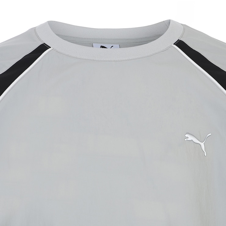 푸마 남성 긴소매 액티브 우븐 크루 - 그레이, M