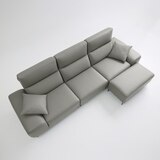 UND NA17 전체 천연 이태리 슈렁큰통가죽 4인 소파+보조스툴 - 미스티그레이