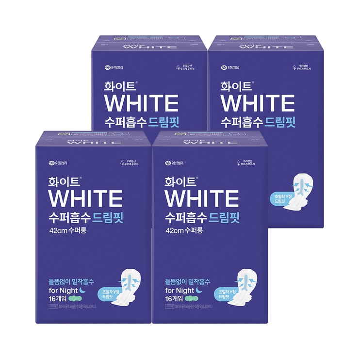 화이트 수퍼흡수 드림가드 / 드림핏 수퍼롱 16 x 4