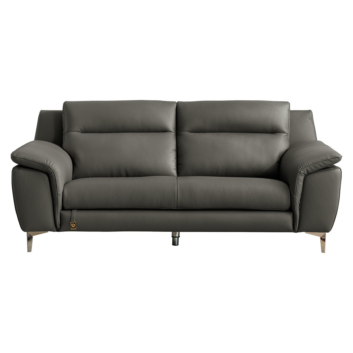 다우닝 몬트 전체 천연가죽 3인 소파 - 진그레이