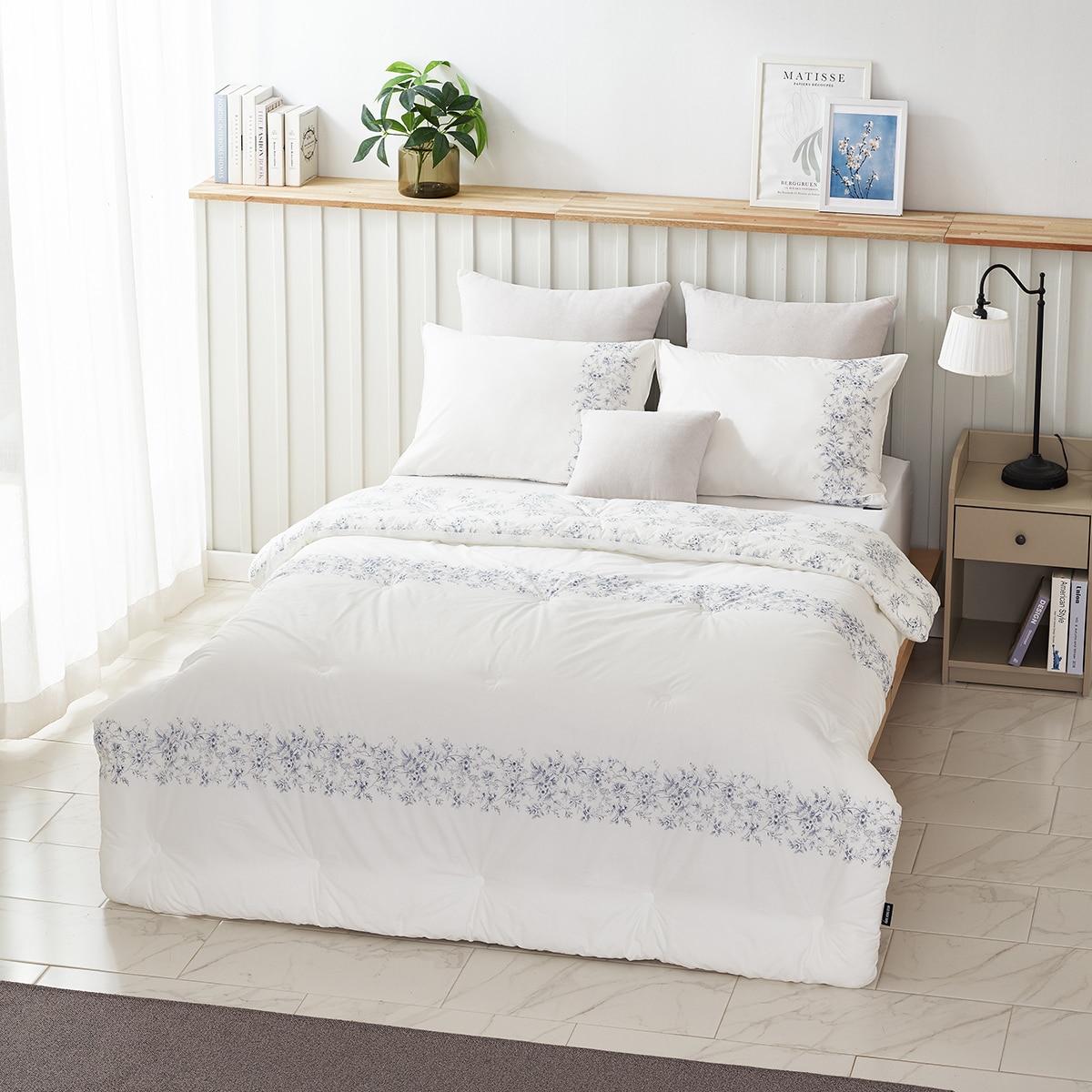 박홍근홈패션 고밀도 면 프린트 차렵이불 - 퀸, 화이트 박홍근홈패션 고밀도 면 프린트 차렵이불 - 퀸, 화이트