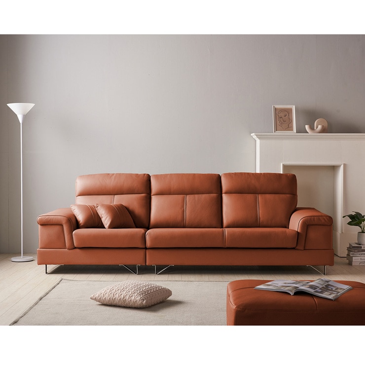 사트바 인헤런트 통가죽 카우치 4인 소파