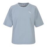 푸마 여성 우븐 티셔츠 - 베이비 블루, L 푸마 여성 우븐 티셔츠 - 베이비 블루, L