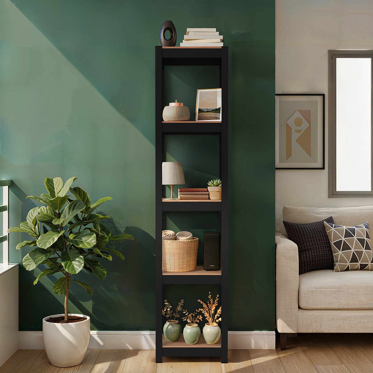 스피드랙 다용도 5단 철제 선반 40 x 40 x 180cm - 블랙