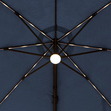 앳레저  LED 캔틸레버 우산，지름 3.35m,블루