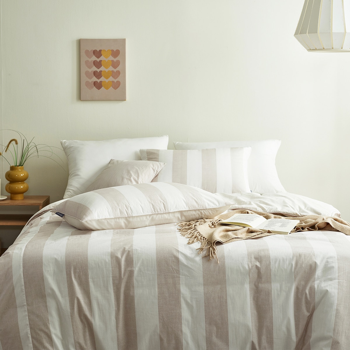 April At Home 60수 고밀도면 차렵이불 베개세트-퀸, 베이지 April At Home 60수 고밀도면 차렵이불 베개세트-퀸, 베이지