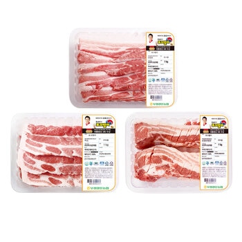 포크밸리 삼겹 1kg + 칼집삼겹 1kg + 목심 1kg (로스용)