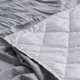 플로티나 방수 누빔 매트리스 커버 - 킹, 라이트 그레이