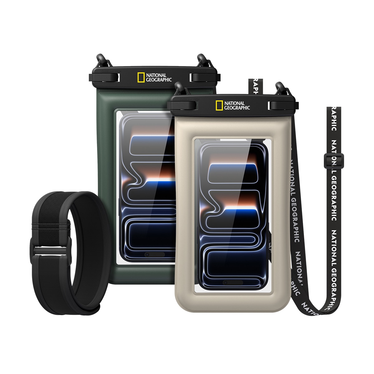 내셔널지오그래픽 스마트폰 방수팩 2개 - 베이지그린 내셔널지오그래픽 스마트폰 방수팩 2개 - 베이지그린
