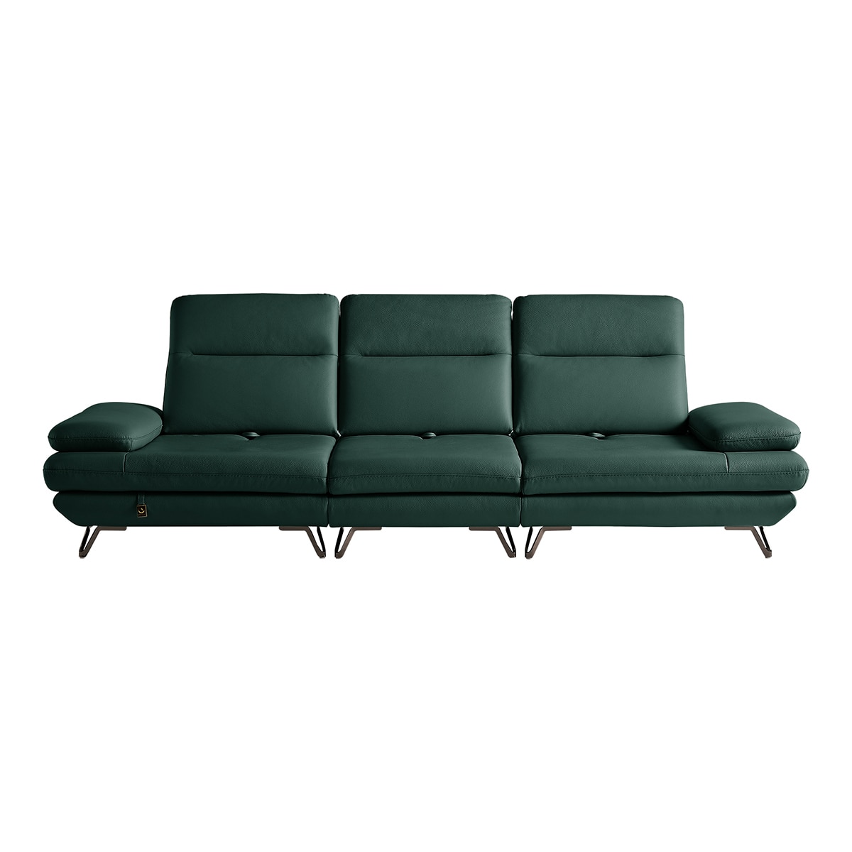 다우닝 모아나 스윙 전체 천연가죽 소파 4인 - 딥그린