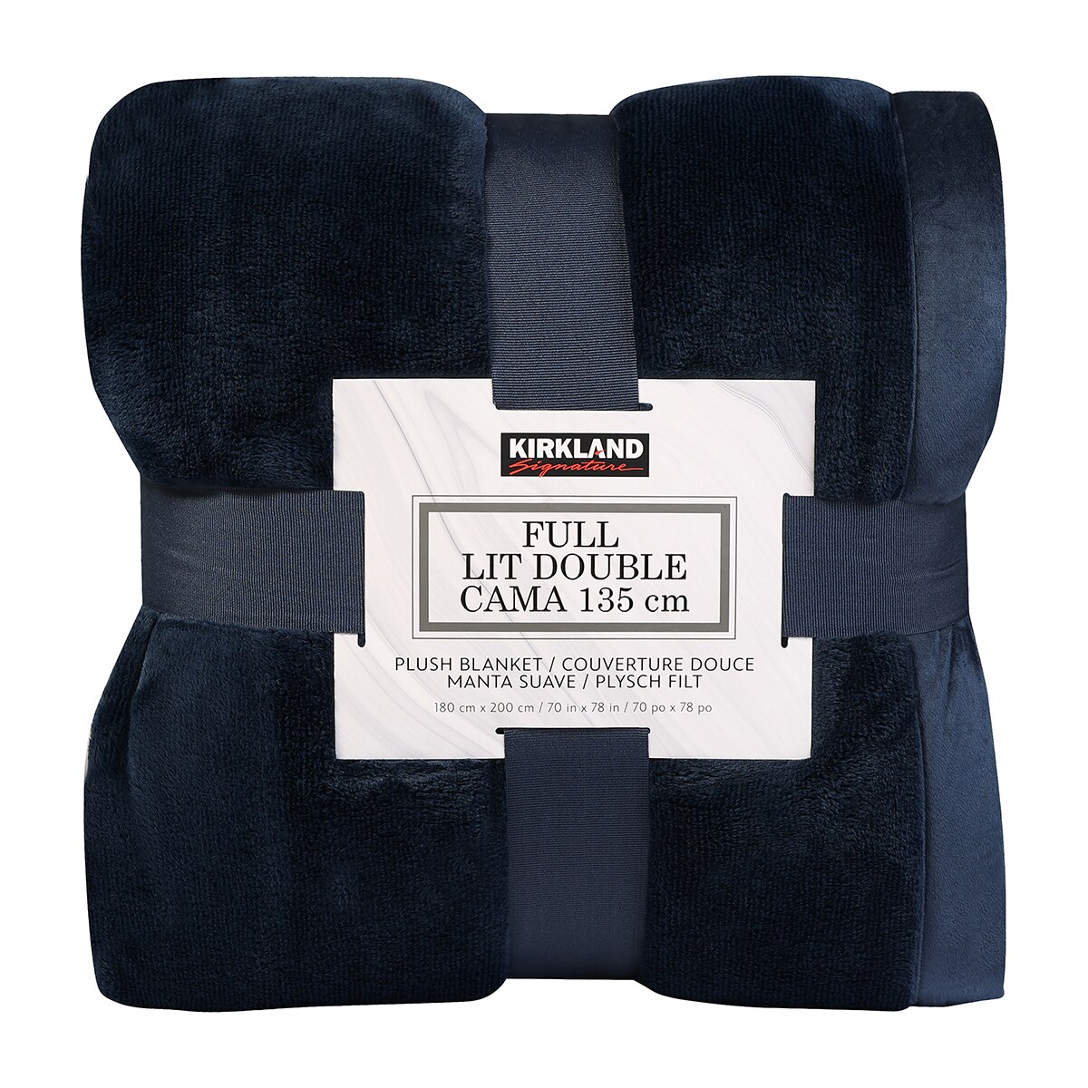 커클랜드 시그니춰 플러쉬 담요 180x200cm - 블루