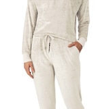 DKNY 여성 플러시 라운지 상하의 세트 - 크림 베이지