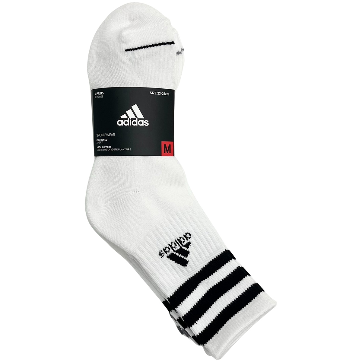 아디다스 성인 장목양말 5족 - 미디움 화이트