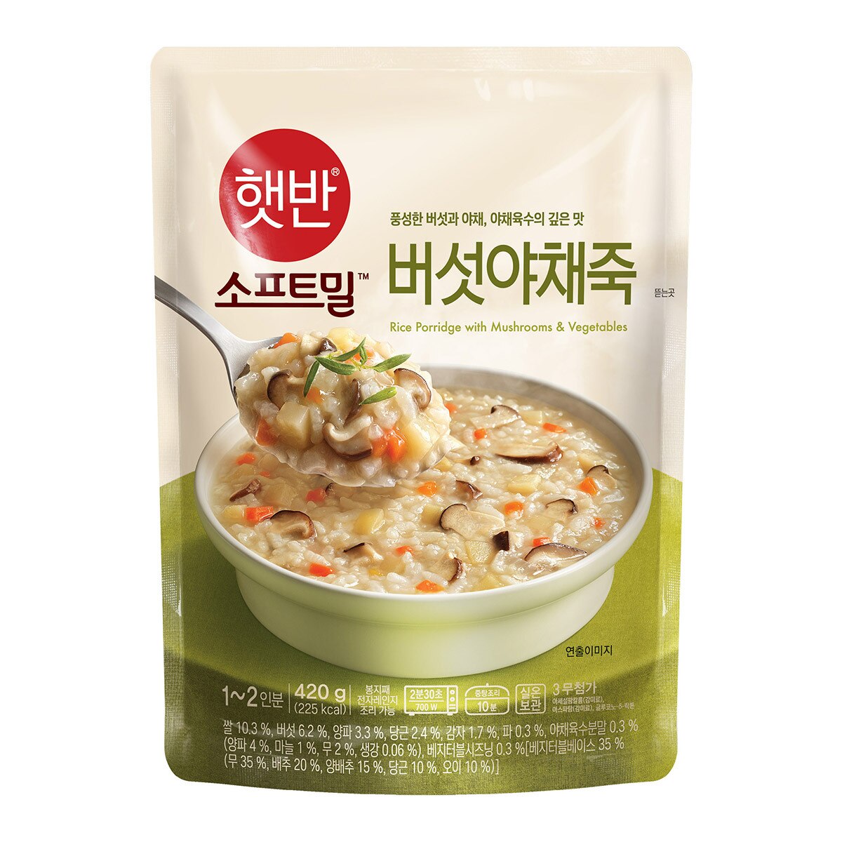햇반 즉석죽 420g x 10 - 야채 x 10