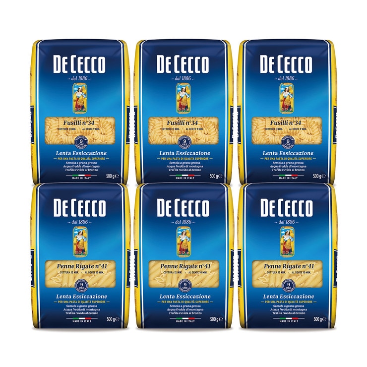 데 체코 파스타면(펜네, 푸실리) 500g x 6 - 펜네 리가테 + 푸실리 파스타 데 체코 파스타면(펜네, 푸실리) 500g x 6 - 펜네 리가테 + 푸실리 파스타