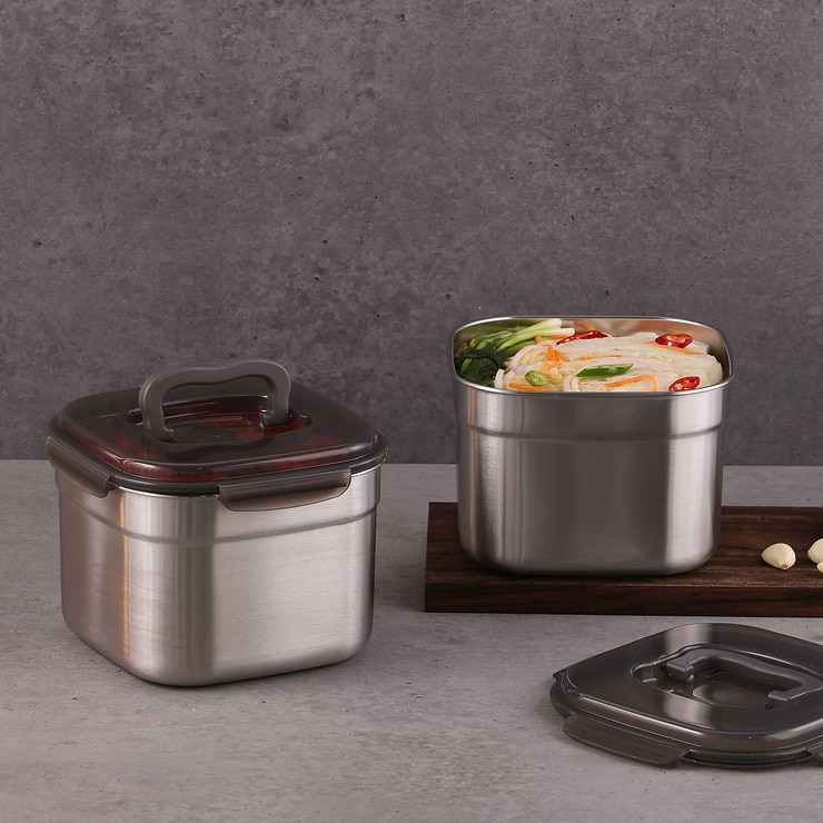 키친플라워 스테인리스 스틸 저장용기 5.9L 2PK