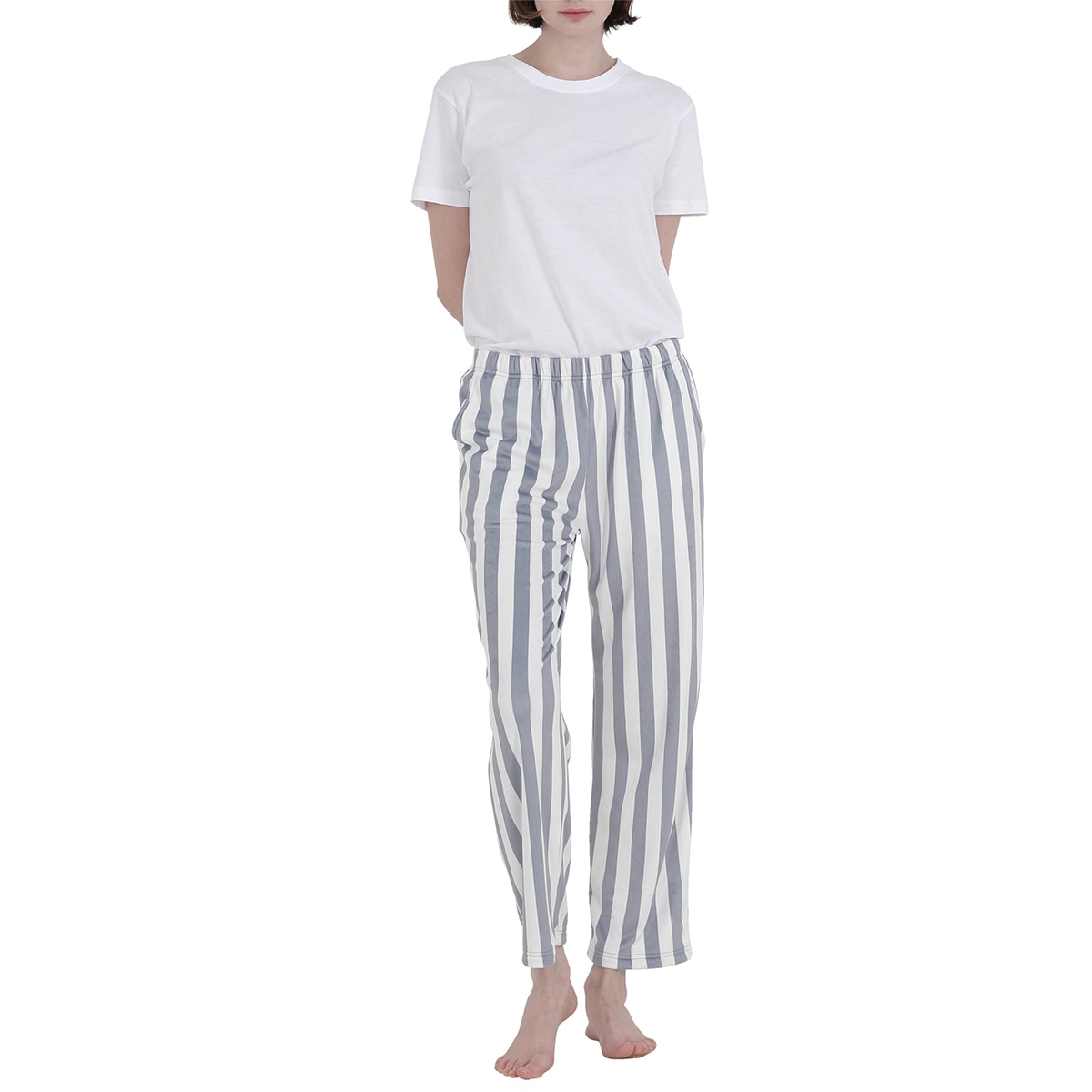 비비안 여성 스판 라운지 바지 2PK - 네이비/그레이