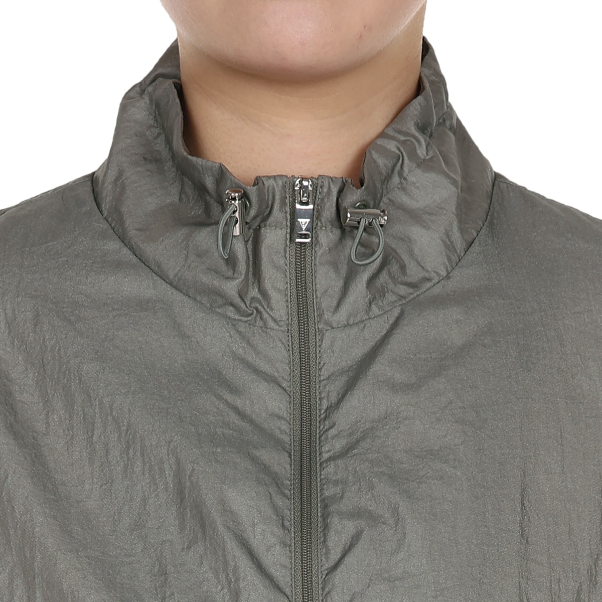 게스 여성 셔링 재킷 - 카키, L