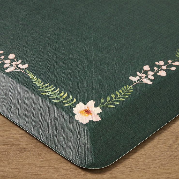 Town & Country 컴포트 겔 주방 매트 50x106cm - 그린 (플로럴)