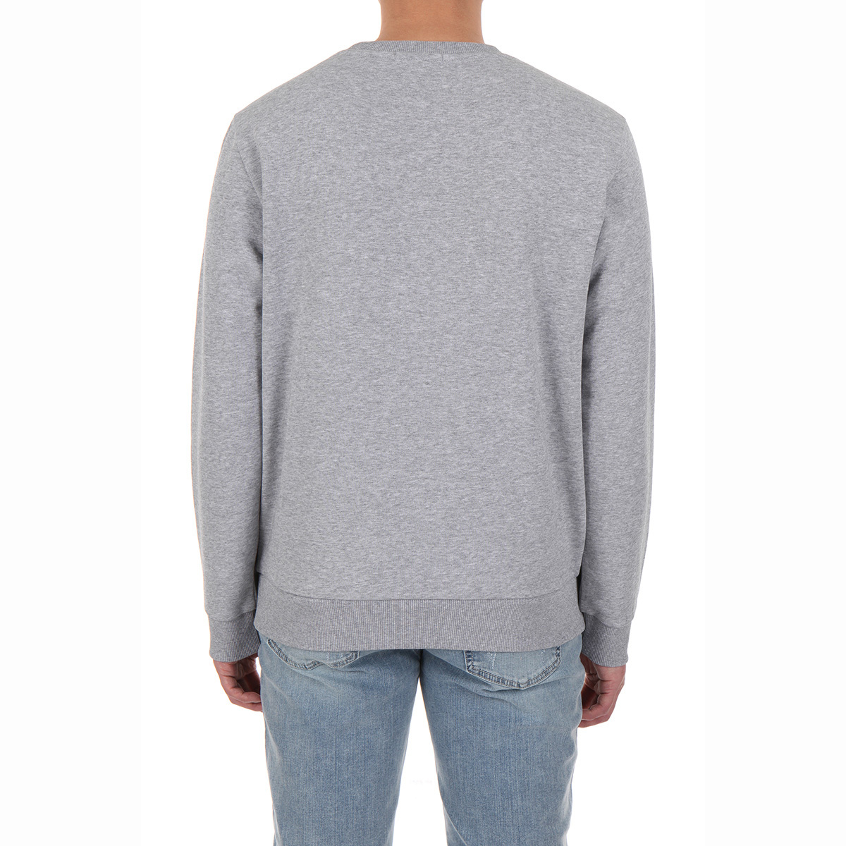 게스 남성 긴소매 티셔츠 - 멜란지 그레이(스몰로고), XL