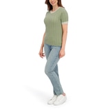 할스톤 여성 케이블 반소매 니트 - 그린, M