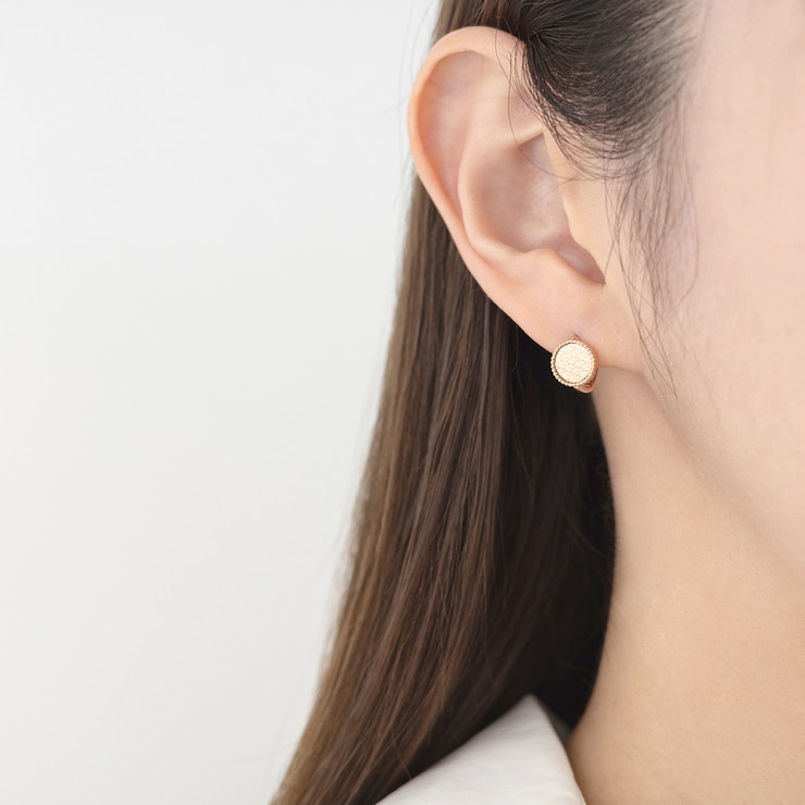 Lond 18K Gold Circle One Touch Earrings 665681