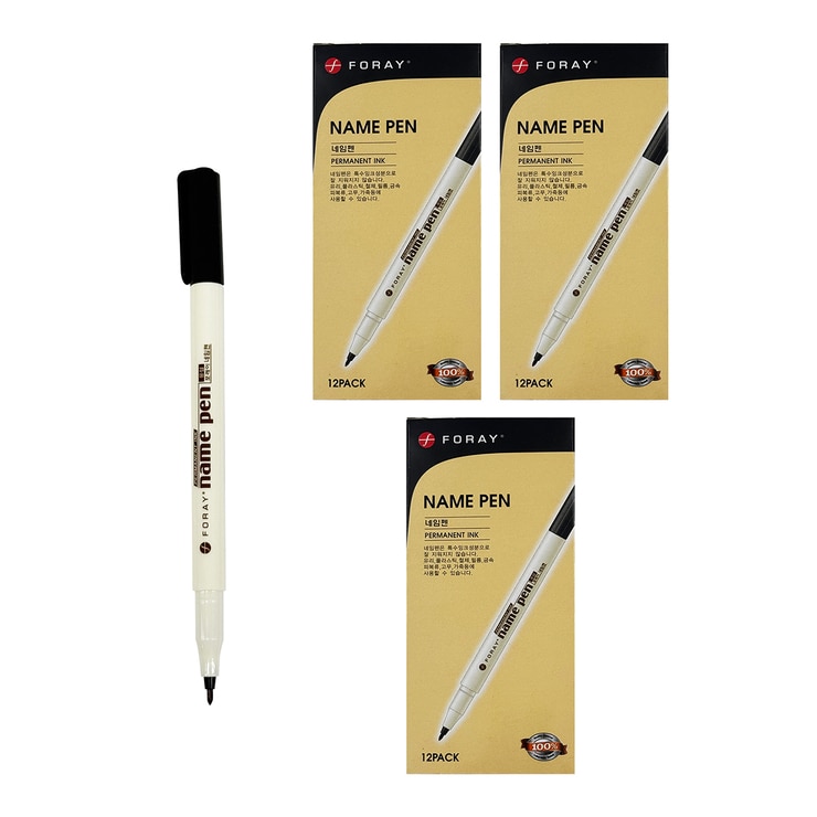 포레이 유성 네임펜 1.0mm 36개 - 흑색 포레이 유성 네임펜 1.0mm 36개 - 흑색