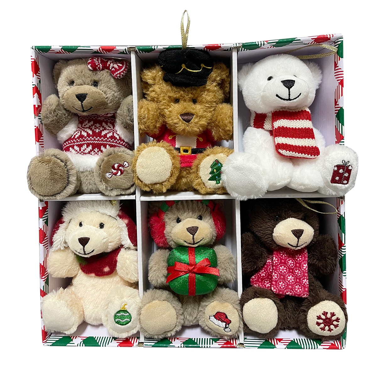 크리스마스 봉제인형 오너먼트 장식 6개 세트 - 세트 1 크리스마스 봉제인형 오너먼트 장식 6개 세트 - 세트 1