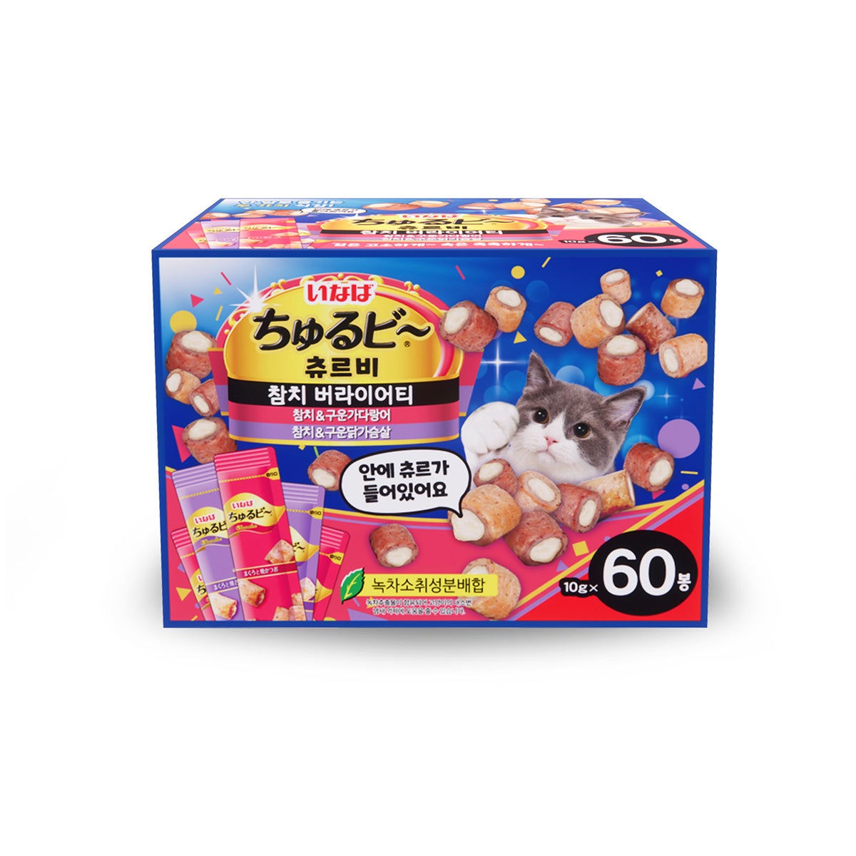 이나바 츄르비 버라이어티 고양이 간식 10g x 60봉 이나바 츄르비 버라이어티 고양이 간식 10g x 60봉