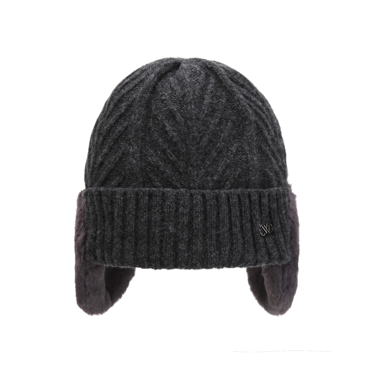 화이트샌즈 알파카 니트 귀달이퍼 비니 아르고 - 챠콜 화이트샌즈 알파카 니트 귀달이퍼 비니 아르고 - 챠콜
