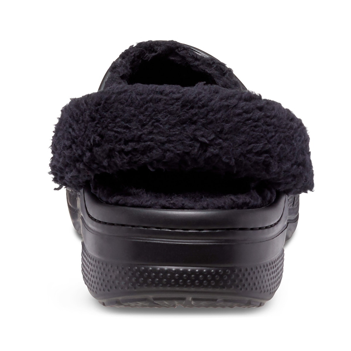 크록스 성인 바야 라인드 퍼즈 스트랩 클로그 - 블랙/블랙