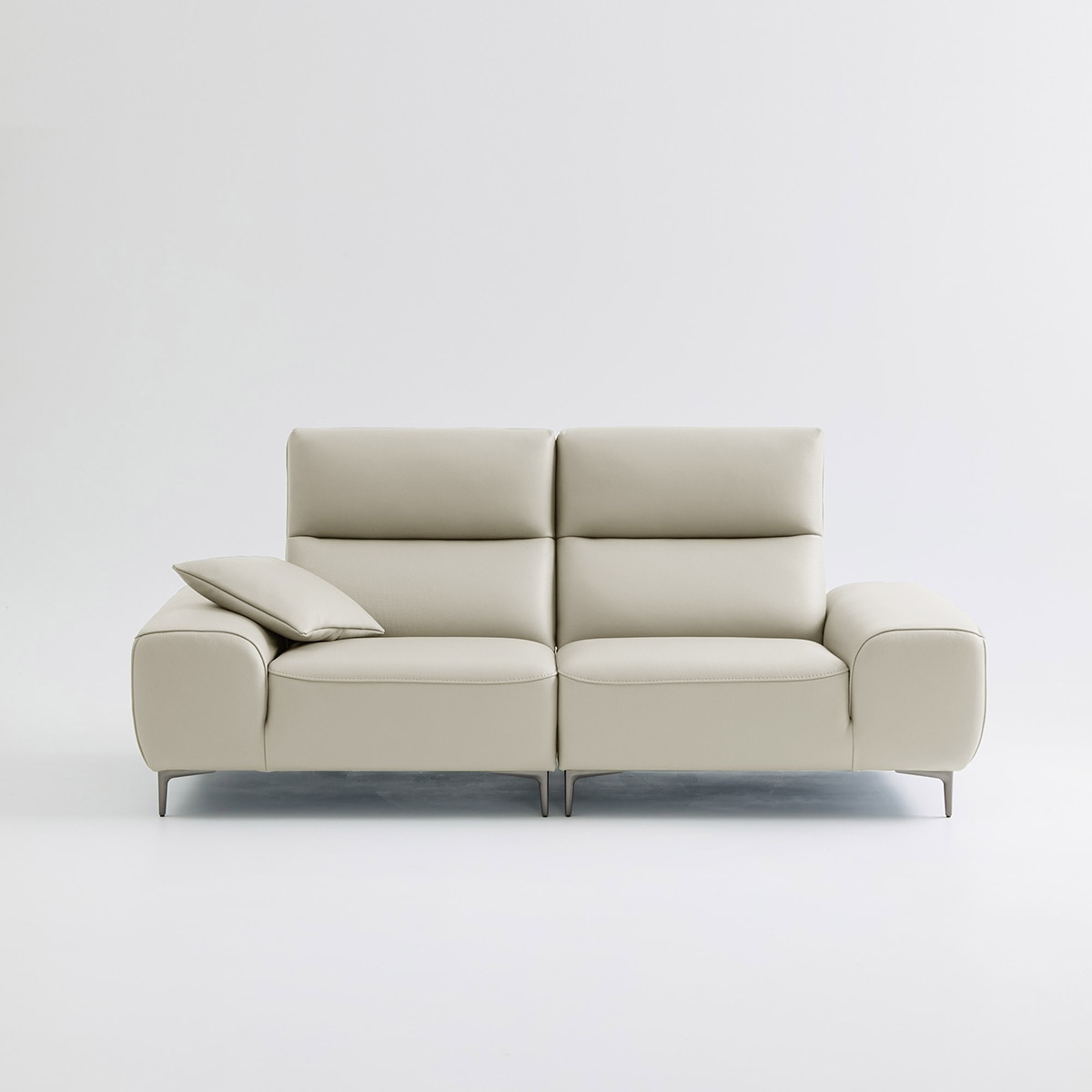 UND NA17 전체 천연 이태리 슈렁큰통가죽 3인 소파 - 크림