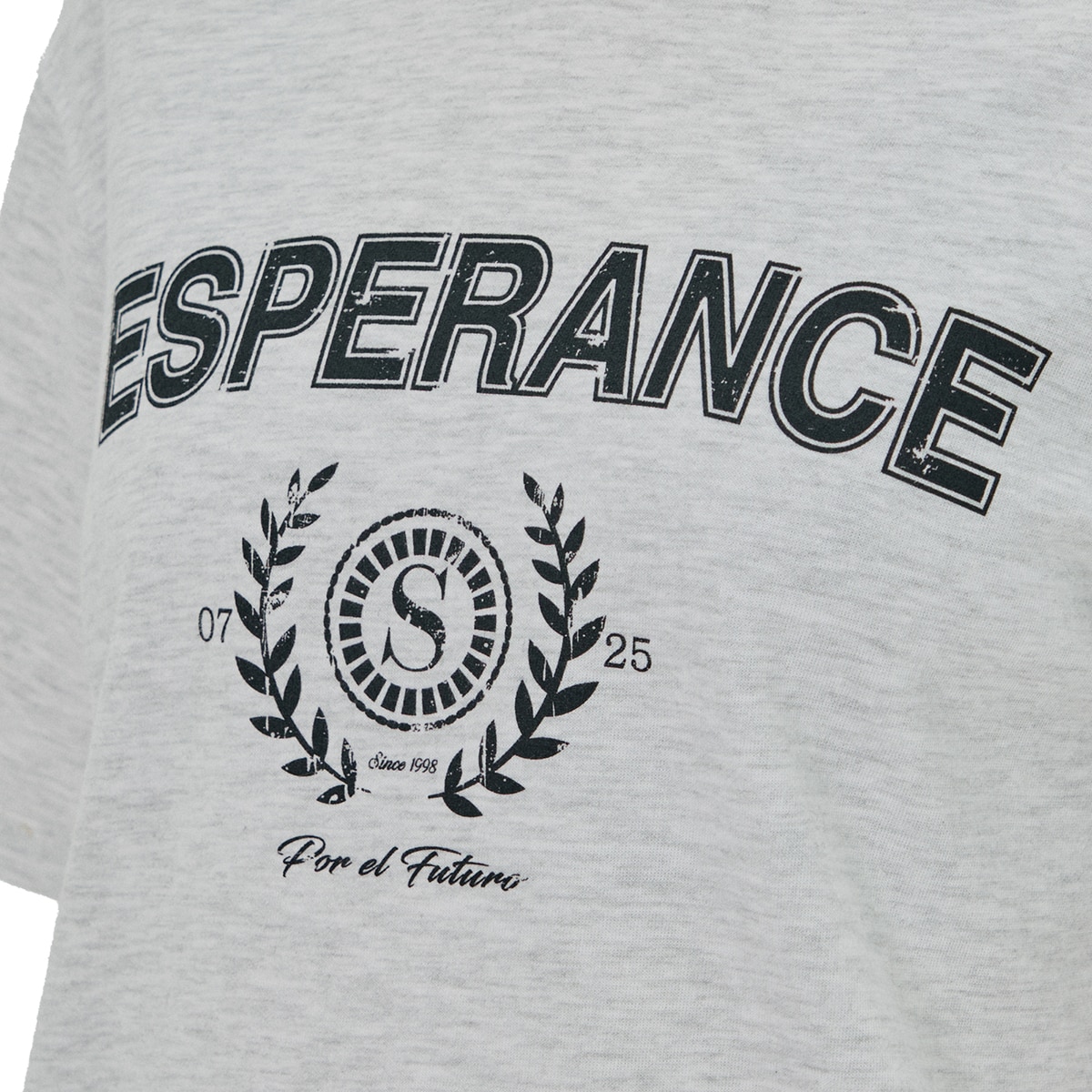 SOUP 여성 반소매 티셔츠 - 멜란지 그레이, L SOUP 여성 반소매 티셔츠 - 멜란지 그레이, L