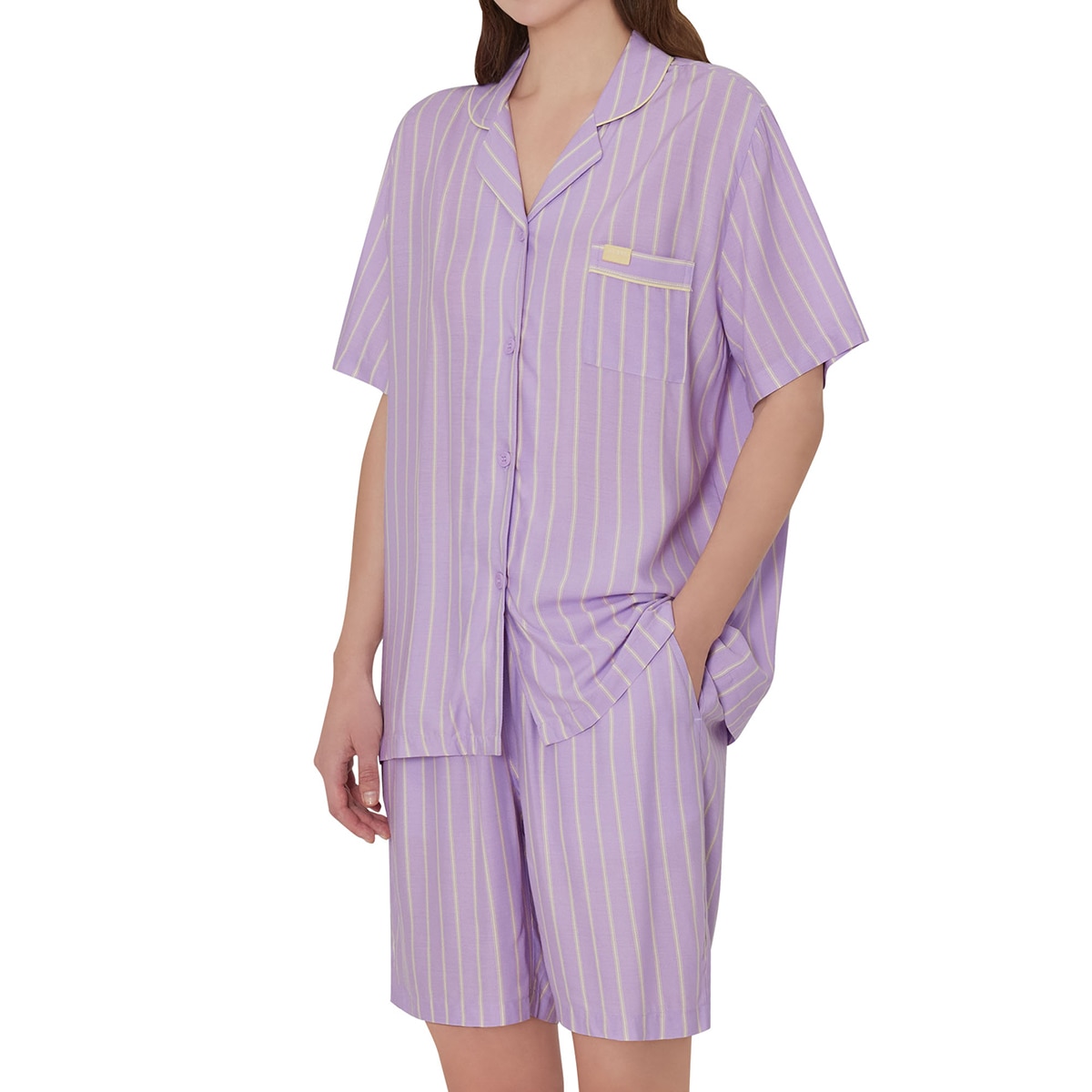 게스 여성 레이온 파자마 세트 - 라벤더, S