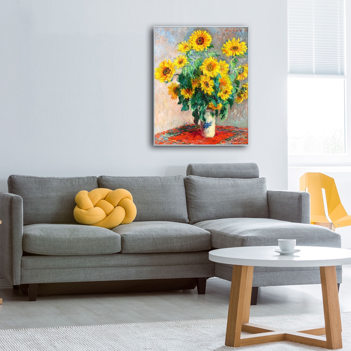 지클레 그림 액자 (80 x 60cm 또는 60 x 80cm) - 모네, 해바라기