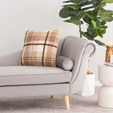 Berkshire 타탄 체크 데코 부클레 쿠션 50x50cm - 베이지