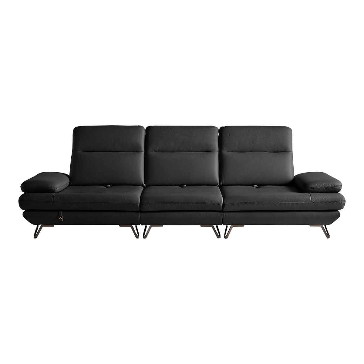 다우닝 모아나 스윙 전체 천연가죽 소파 4인 - 블랙