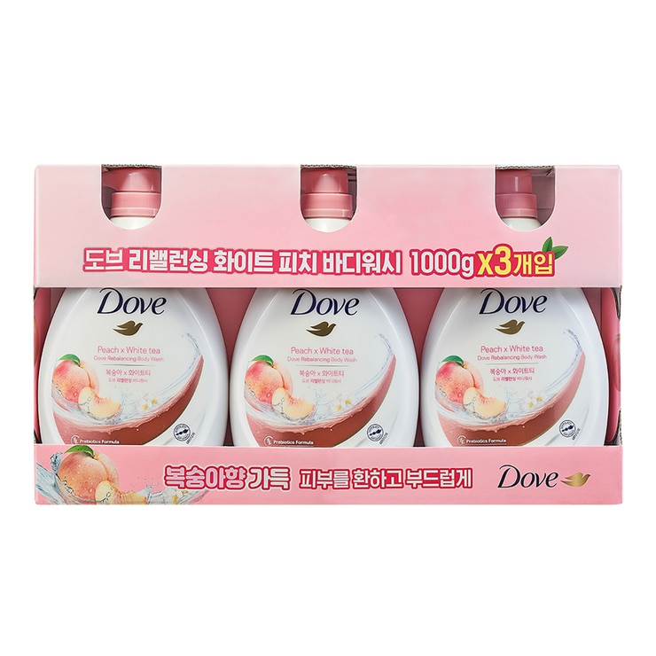 Dove Peach White Body Wash 1000ml x 3 684607