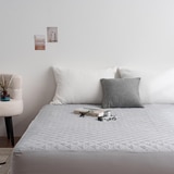 플로티나 방수 누빔 매트리스 커버 - 킹, 라이트 그레이