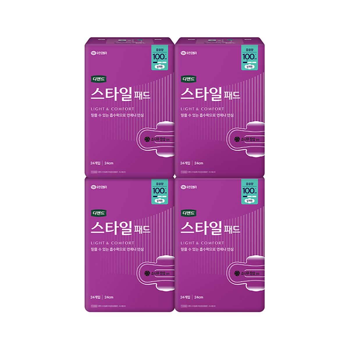 디펜드 스타일 패드 참숯 중용량 24매 x 4