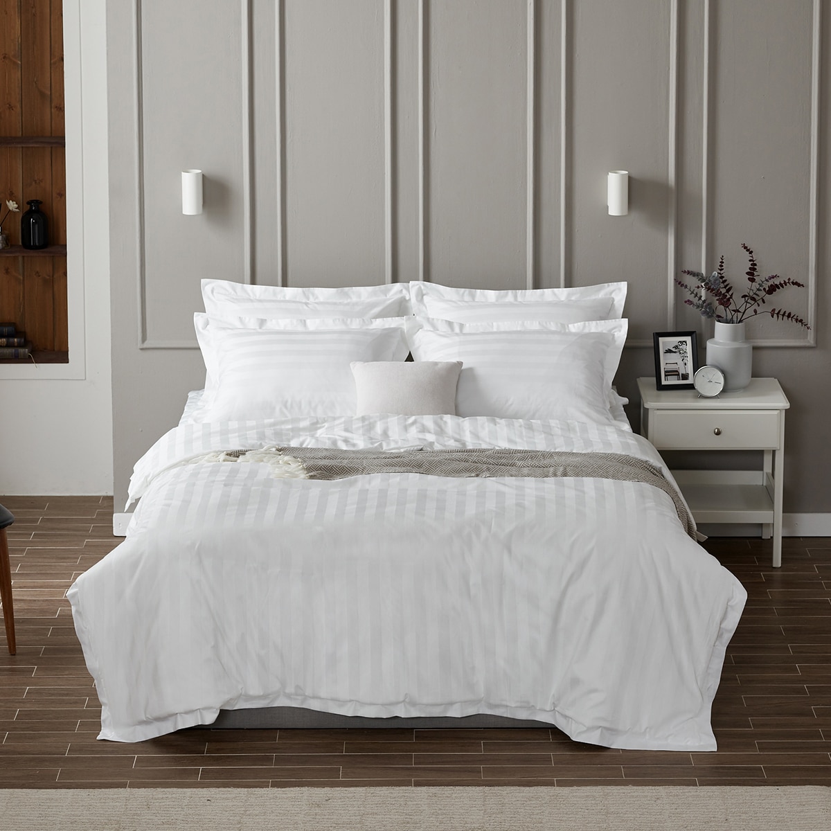 알러텍트 무봉제 호텔 이불 세트 - 퀸, 화이트 알러텍트 무봉제 호텔 이불 세트 - 퀸, 화이트