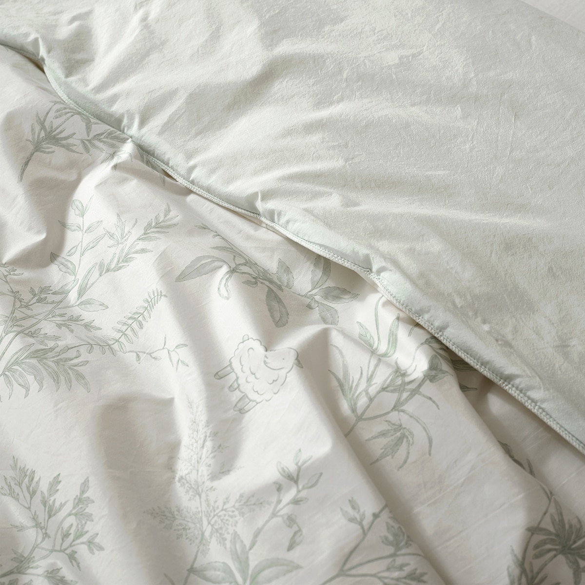 April At Home 80수면 프린트 파이핑 양모이불 - 퀸, 그린 April At Home 80수면 프린트 파이핑 양모이불 - 퀸, 그린