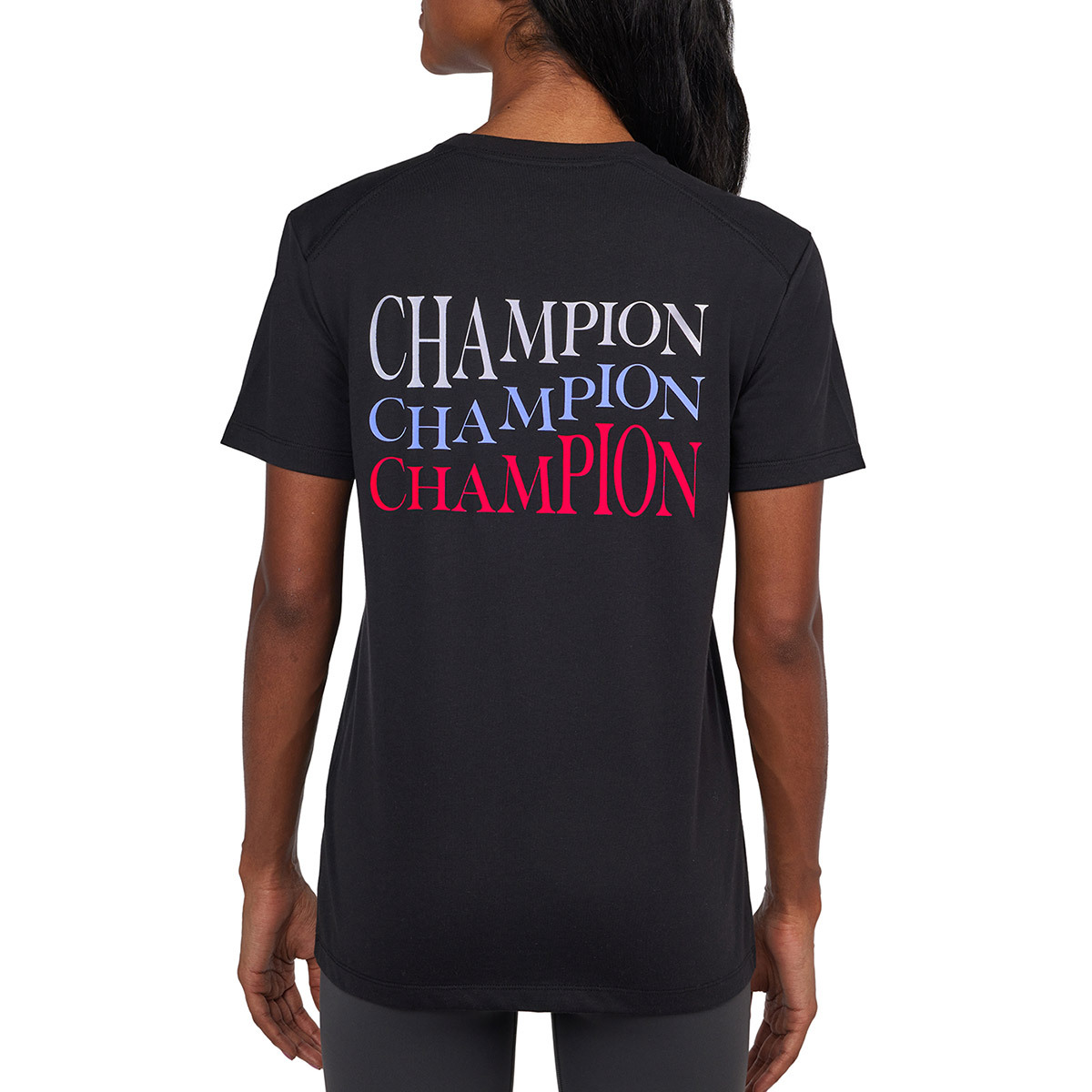 챔피언 여성 반소매 티셔츠 - 블랙