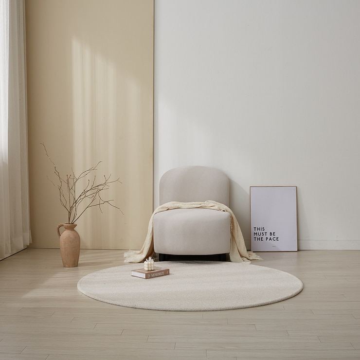 바오밥 라운드 멜란지 워셔블 러그 150cm