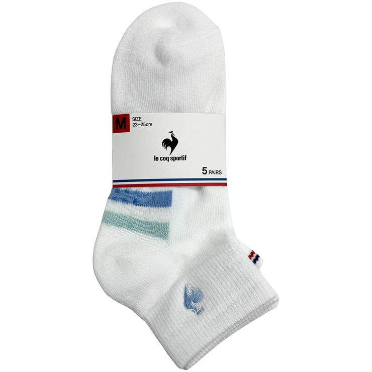 르꼬끄스포르티브 성인 파일 양말 5족 - 미디움 화이트