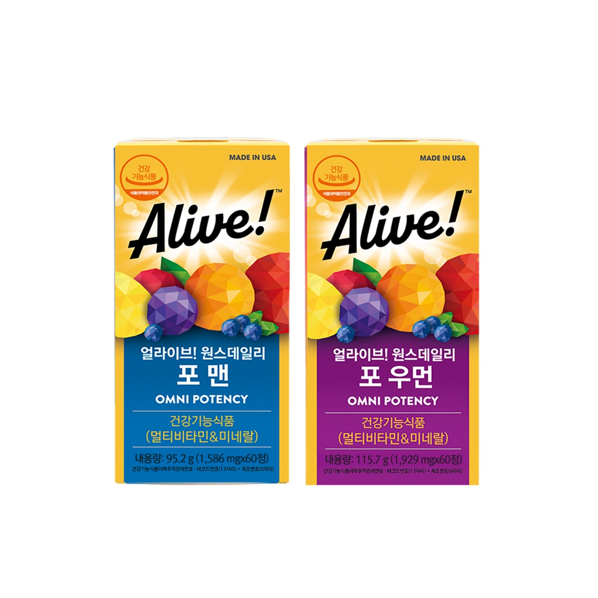 얼라이브 원스데일리 종합비타민 남성 & 여성세트 얼라이브 원스데일리 종합비타민 남성 & 여성세트