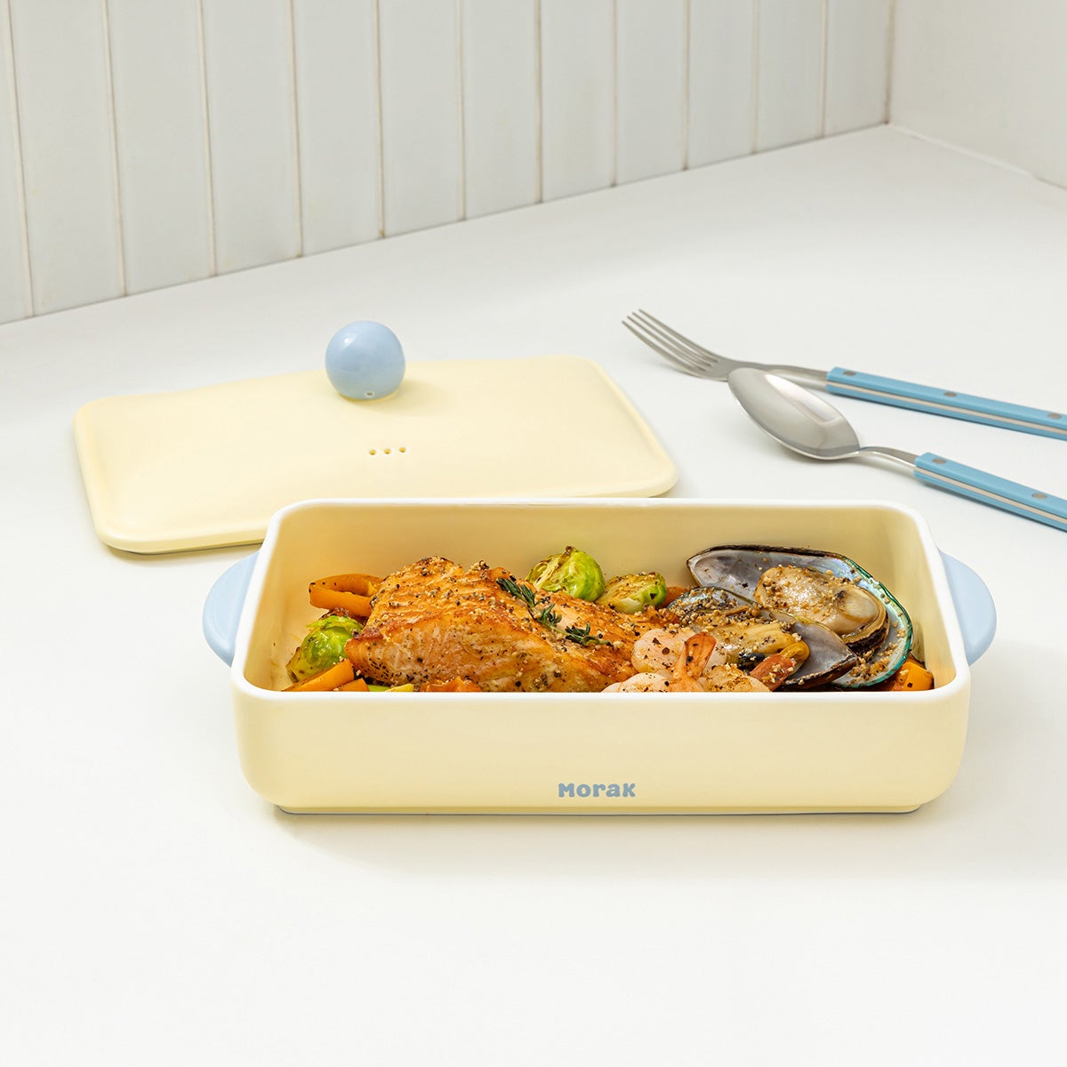 윤도자기 모락 사각형 생선 찜기 1P (1,050ml) 윤도자기 모락 사각형 생선 찜기 1P (1,050ml)