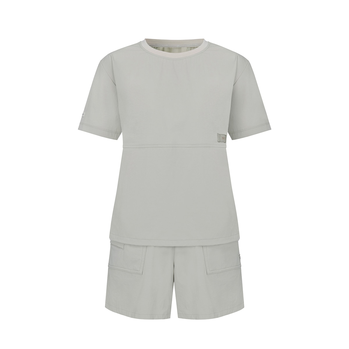 네파 여성 우븐 반소매 티셔츠 - 라이트 베이지