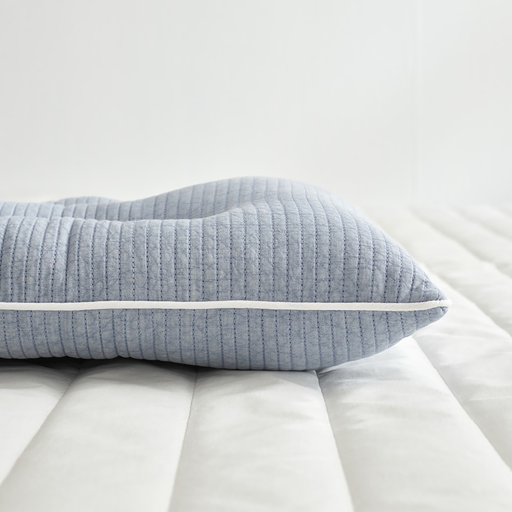 루마인 홈 순면 낮잠 경추 베개 2P - 블루